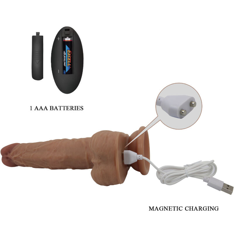 PRETTY LOVE - JONATHAN SILICONE DILDO 3 VIBRATIONS + 3 INSERTION MEASUREMENTS REMOTE CONTROL 21 CM - My naughty haven #