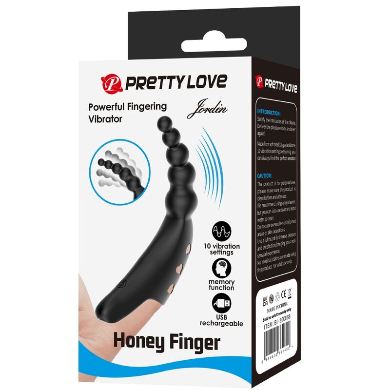 PRETTY LOVE - JORDIN FINGER VIBRATOR 10 VIBRATIONS BLACK - My naughty haven #