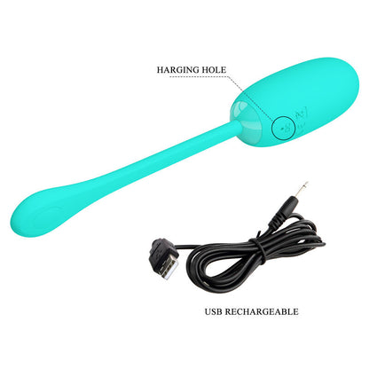 PRETTY LOVE - JULIUS WATERPROOF-RECHARGEABLE VIBRATING EGG AQUA GREEN - My naughty haven #