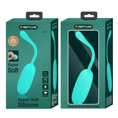PRETTY LOVE - JULIUS WATERPROOF-RECHARGEABLE VIBRATING EGG AQUA GREEN - My naughty haven #