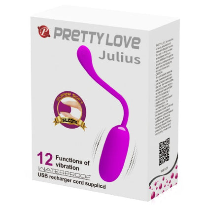 PRETTY LOVE - JULIUS WATERPROOF-RECHARGEABLE VIBRATING EGG PURPLE - My naughty haven #