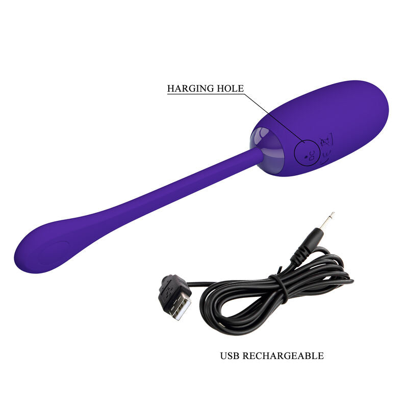 PRETTY LOVE - JULIUS WATERPROOF-RECHARGEABLE VIBRATING EGG PURPLE - My naughty haven #