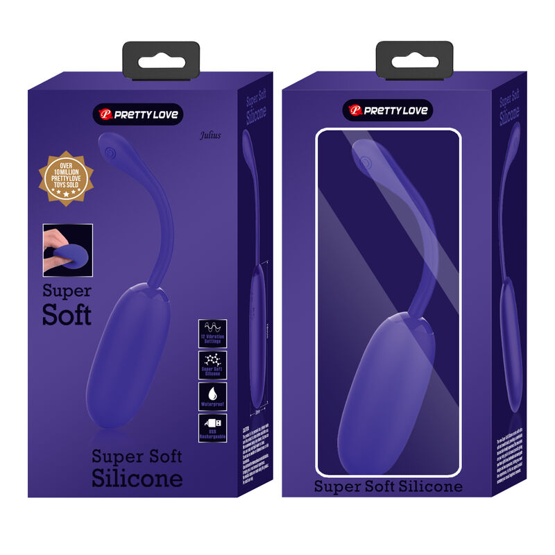 PRETTY LOVE - JULIUS WATERPROOF-RECHARGEABLE VIBRATING EGG PURPLE - My naughty haven #