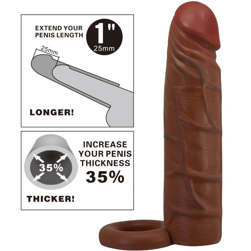 PRETTY LOVE - KAILE PENIS SLEEVE WITH 2.5 CM EXTENSION MULATTO - My naughty haven #