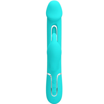 PRETTY LOVE - KAMPAS RABBIT 3 IN 1 MULTIFUNCTION VIBRATOR WITH TONGUE AQUA GREEN - My naughty haven #