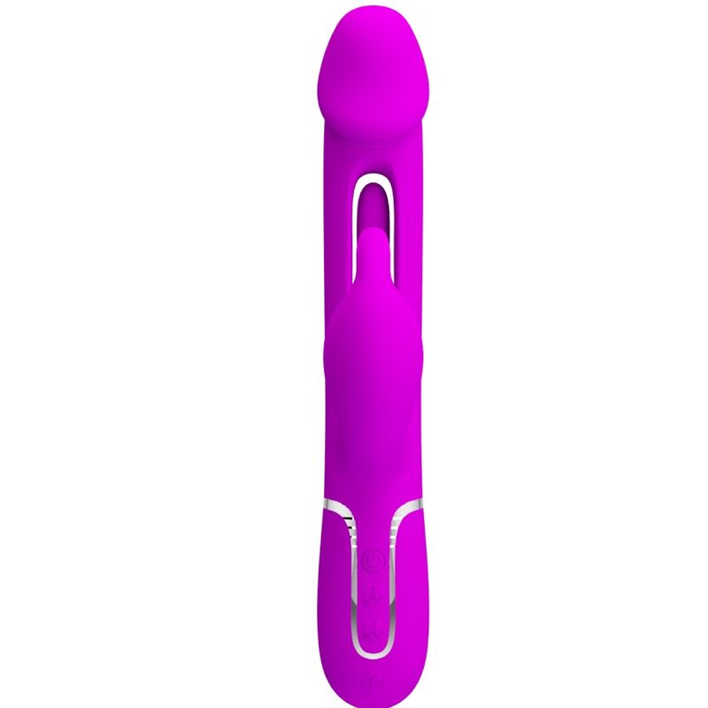 PRETTY LOVE - KAMPAS RABBIT 3 IN 1 MULTIFUNCTION VIBRATOR WITH TONGUE FUCHSIA - My naughty haven #