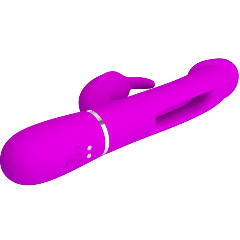 PRETTY LOVE - KAMPAS RABBIT 3 IN 1 MULTIFUNCTION VIBRATOR WITH TONGUE FUCHSIA - My naughty haven #
