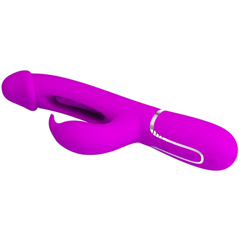 PRETTY LOVE - KAMPAS RABBIT 3 IN 1 MULTIFUNCTION VIBRATOR WITH TONGUE FUCHSIA - My naughty haven #