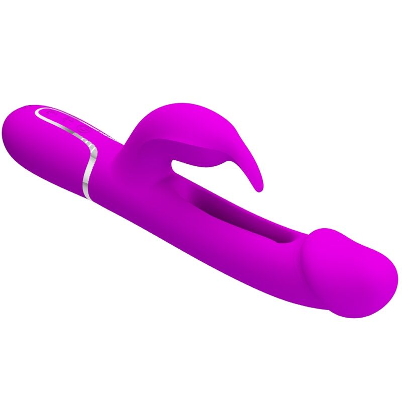 PRETTY LOVE - KAMPAS RABBIT 3 IN 1 MULTIFUNCTION VIBRATOR WITH TONGUE FUCHSIA - My naughty haven #