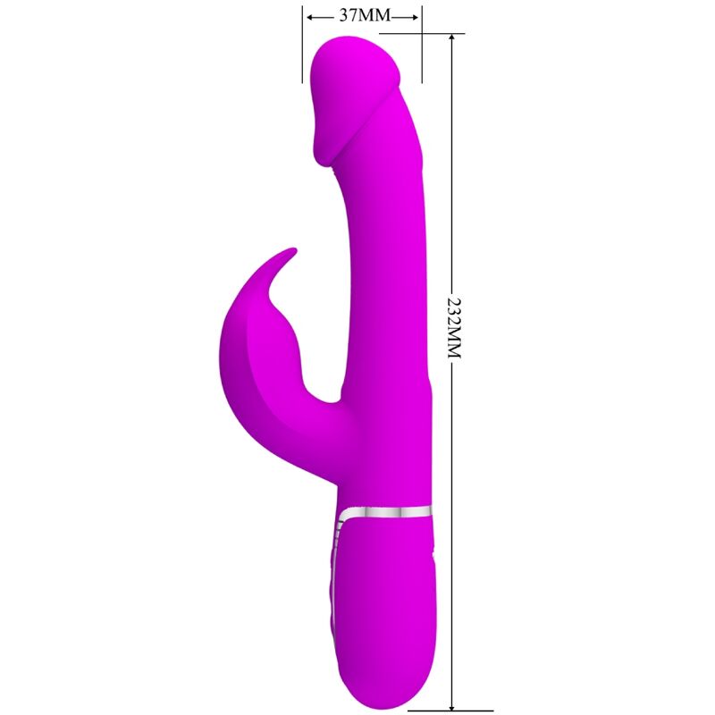 PRETTY LOVE - KAMPAS RABBIT 3 IN 1 MULTIFUNCTION VIBRATOR WITH TONGUE FUCHSIA - My naughty haven #