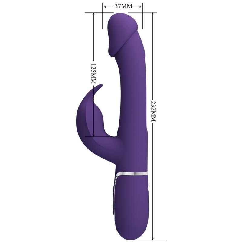 PRETTY LOVE - KAMPAS RABBIT 3 IN 1 MULTIFUNCTION VIBRATOR WITH TONGUE VIOLET - My naughty haven #