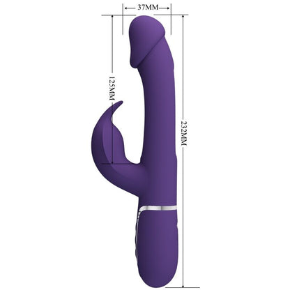 PRETTY LOVE - KAMPAS RABBIT 3 IN 1 MULTIFUNCTION VIBRATOR WITH TONGUE VIOLET - My naughty haven #