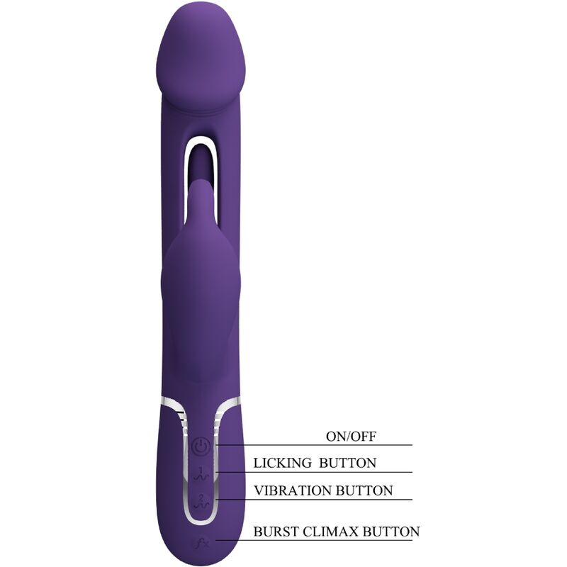 PRETTY LOVE - KAMPAS RABBIT 3 IN 1 MULTIFUNCTION VIBRATOR WITH TONGUE VIOLET - My naughty haven #