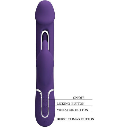 PRETTY LOVE - KAMPAS RABBIT 3 IN 1 MULTIFUNCTION VIBRATOR WITH TONGUE VIOLET - My naughty haven #
