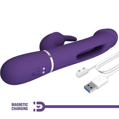 PRETTY LOVE - KAMPAS RABBIT 3 IN 1 MULTIFUNCTION VIBRATOR WITH TONGUE VIOLET - My naughty haven #