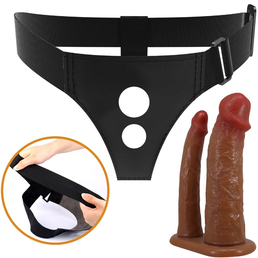 PRETTY LOVE - KEAVEN HARNESS BRIEFS UNIVERSAL & COMFORTABLE DOUBLE DILDO - My naughty haven #