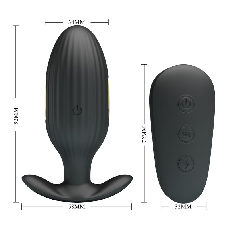 PRETTY LOVE - KELLY PLUG ANAL RECHARGEABLE VIBRATOR BLACK - My naughty haven #