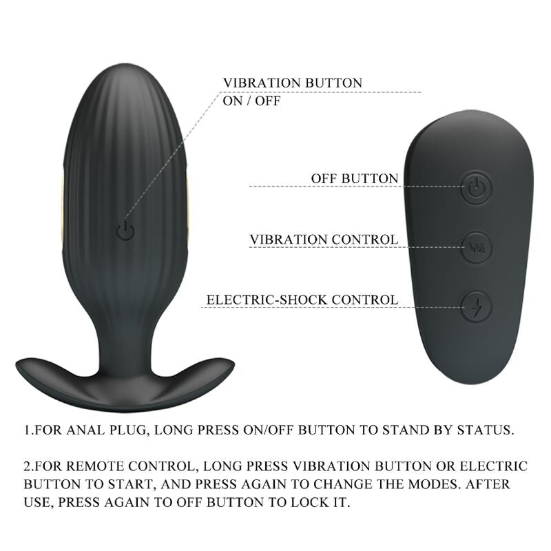 PRETTY LOVE - KELLY PLUG ANAL RECHARGEABLE VIBRATOR BLACK - My naughty haven #