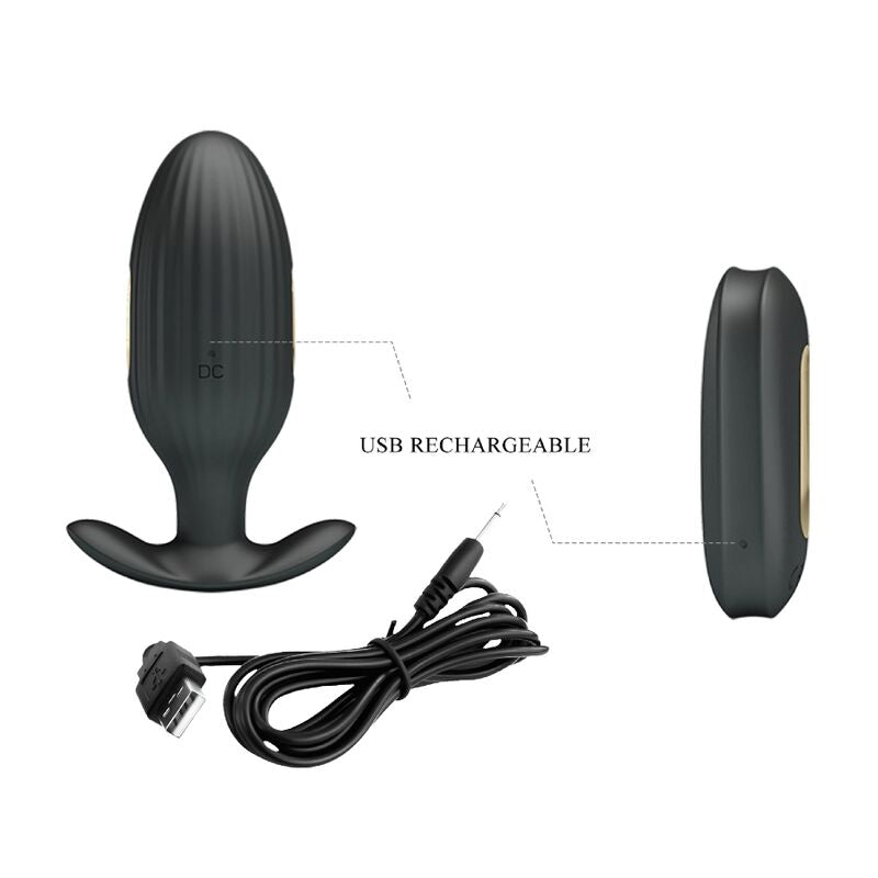 PRETTY LOVE - KELLY PLUG ANAL RECHARGEABLE VIBRATOR BLACK - My naughty haven #