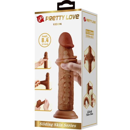 PRETTY LOVE - KEON REALISTIC DILDO 21 CM BROWN - My naughty haven #