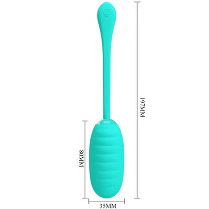 PRETTY LOVE - KIRK RECHARGEABLE VIBRATING EGG AQUA GREEN - My naughty haven #