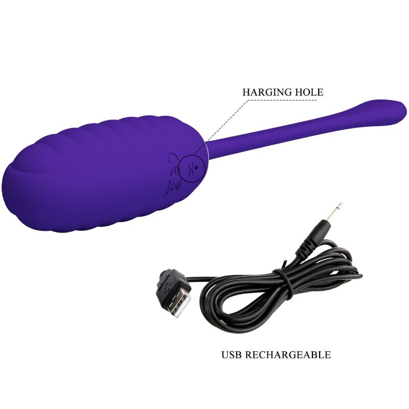 PRETTY LOVE - KIRK RECHARGEABLE VIBRATING EGG PURPLE - My naughty haven #