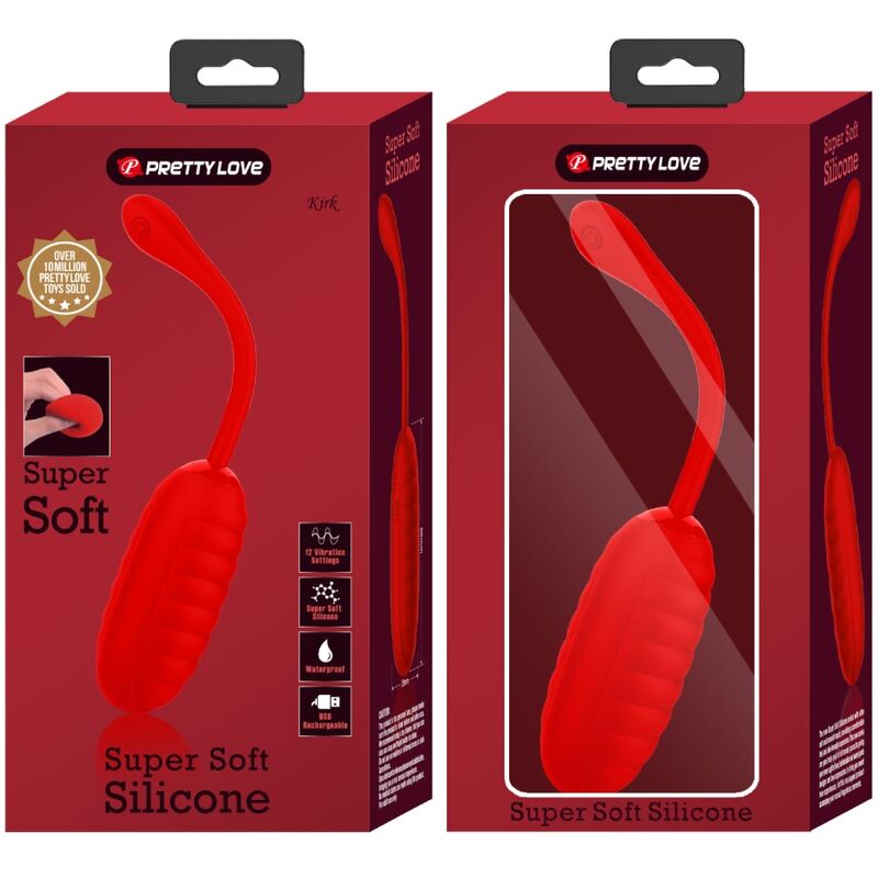 PRETTY LOVE - KIRK RECHARGEABLE VIBRATING EGG RED - My naughty haven #