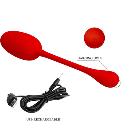 PRETTY LOVE - KNUCKER RED RECHARGEABLE VIBRATING EGG - My naughty haven #