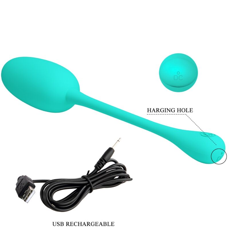 PRETTY LOVE - KNUCKER WATER GREEN RECHARGEABLE VIBRATING EGG - My naughty haven #
