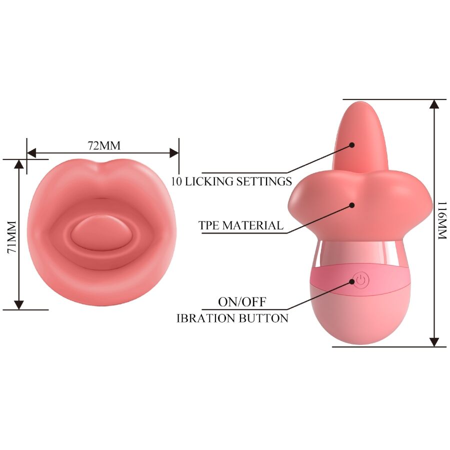PRETTY LOVE - KYLEE TONGUE CLITORIS STIMULATOR 10 VIBRATIONS NUDE PINK - My naughty haven #