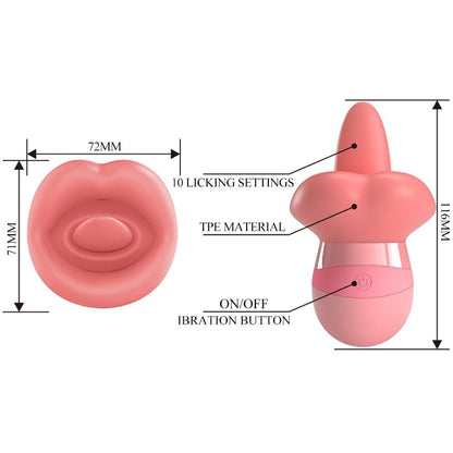 PRETTY LOVE - KYLEE TONGUE CLITORIS STIMULATOR 10 VIBRATIONS NUDE PINK - My naughty haven #