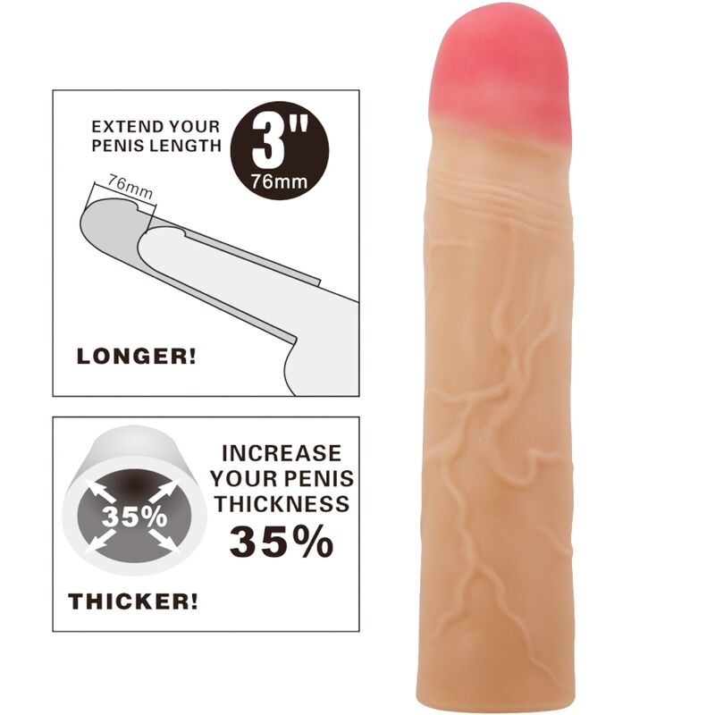 PRETTY LOVE - KYLIAN PENIS EXTENDER COVER FLESH - My naughty haven #