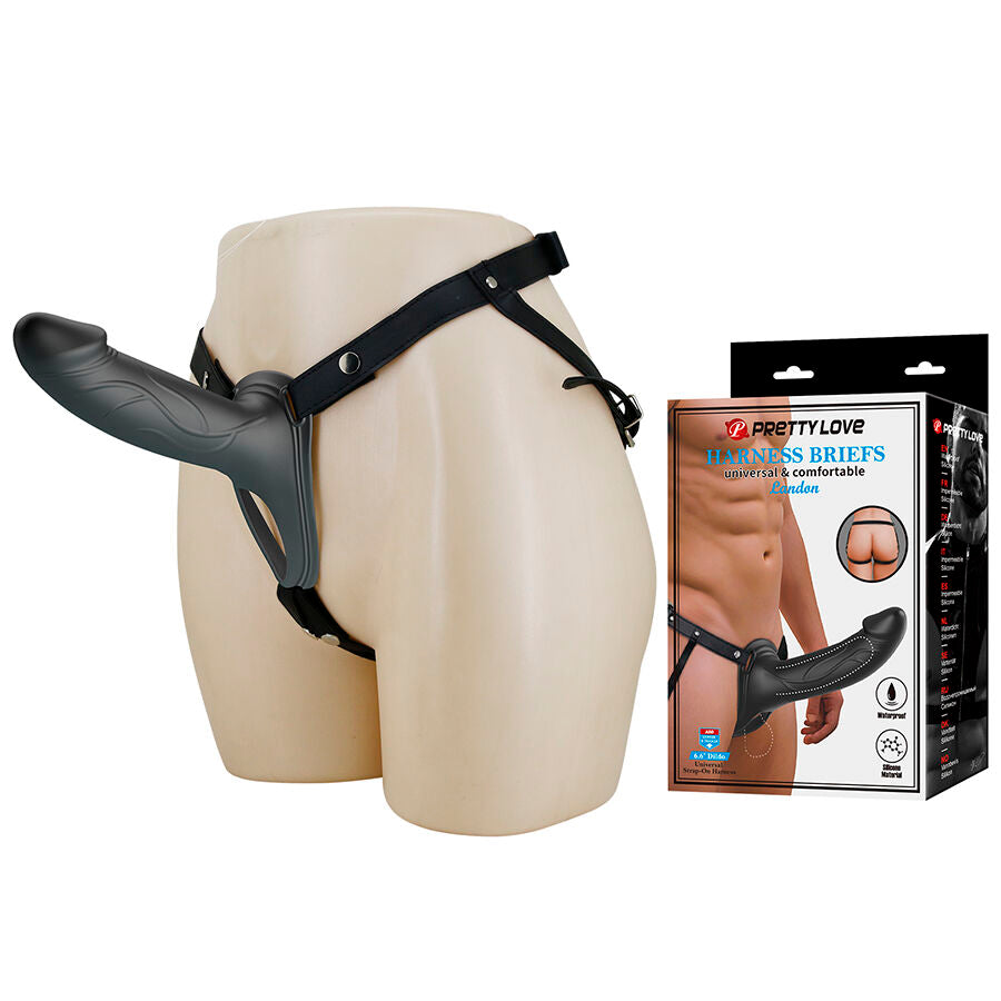 PRETTY LOVE - LANDON BLACK VIBRATING STRAP-ON - My naughty haven #