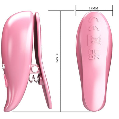 PRETTY LOVE - LEAF VIBRATING NIPPLE CLAMPS PINK - My naughty haven #
