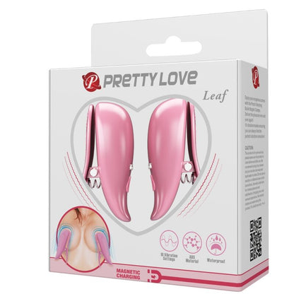 PRETTY LOVE - LEAF VIBRATING NIPPLE CLAMPS PINK - My naughty haven #