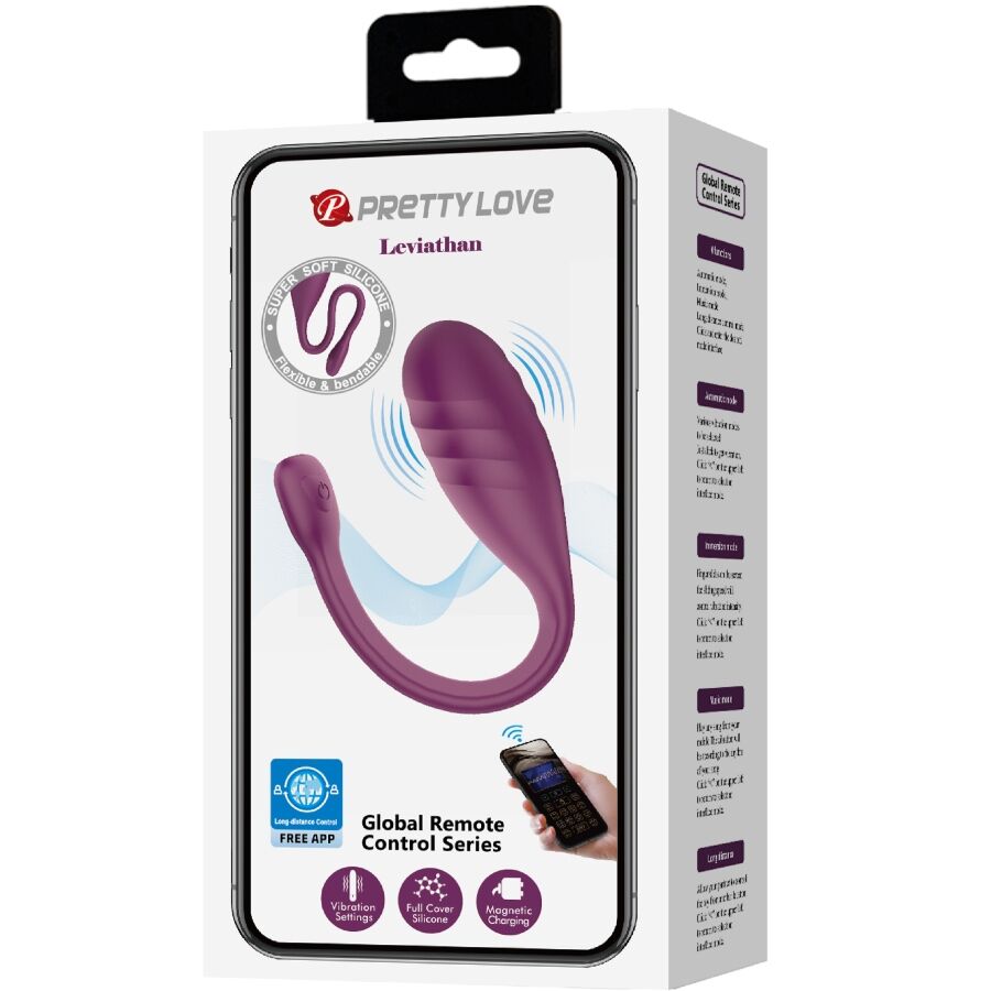 PRETTY LOVE - LEVIATHAN APP CONTROLLED VIBRATOR PURPLE - My naughty haven #
