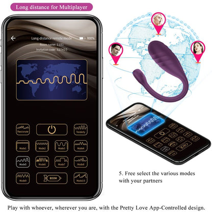 PRETTY LOVE - LEVIATHAN APP CONTROLLED VIBRATOR PURPLE - My naughty haven #