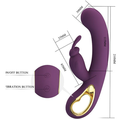 PRETTY LOVE - LIAM RABBIT VIBRATOR & G SPOT STIMULATOR PURPLE - My naughty haven #