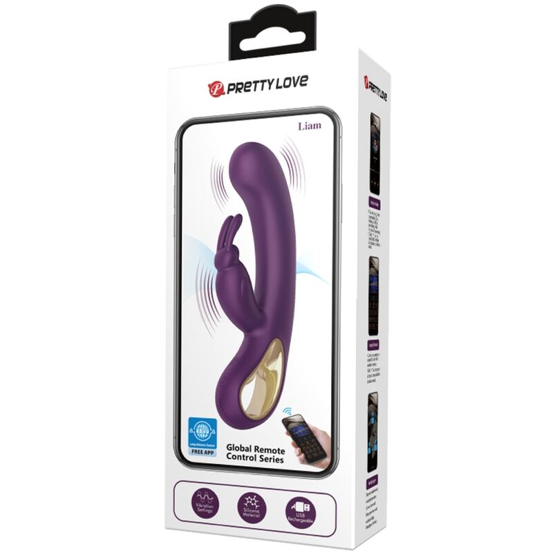 PRETTY LOVE - LIAM RABBIT VIBRATOR & G SPOT STIMULATOR PURPLE - My naughty haven #
