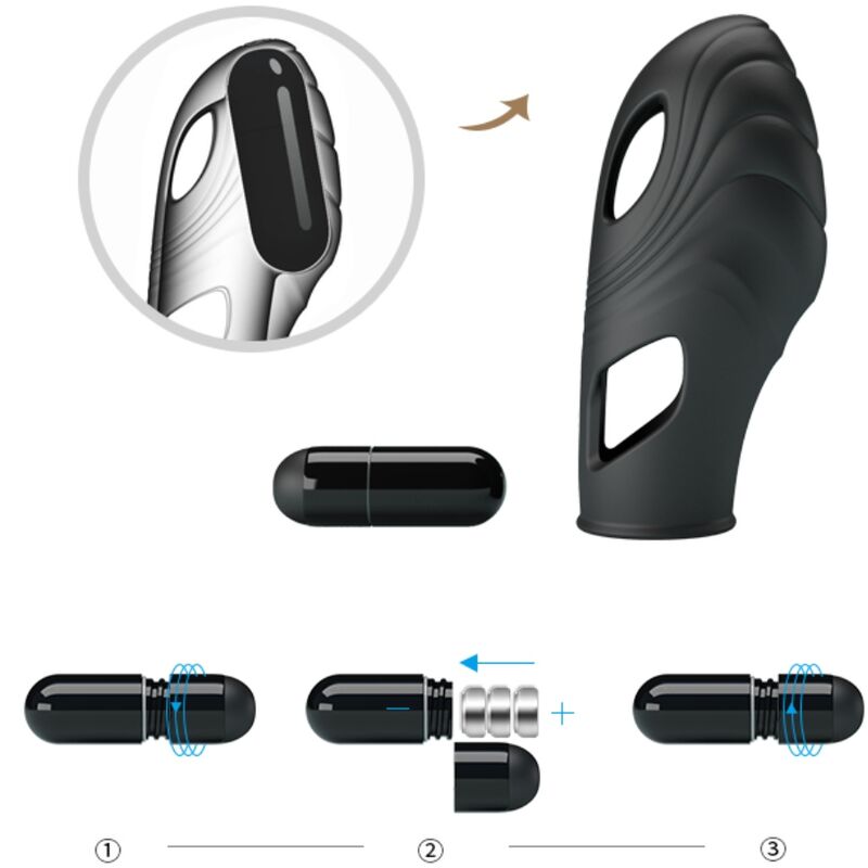 PRETTY LOVE - LICH SILICONE FINGER VIBRATOR BLACK - My naughty haven #