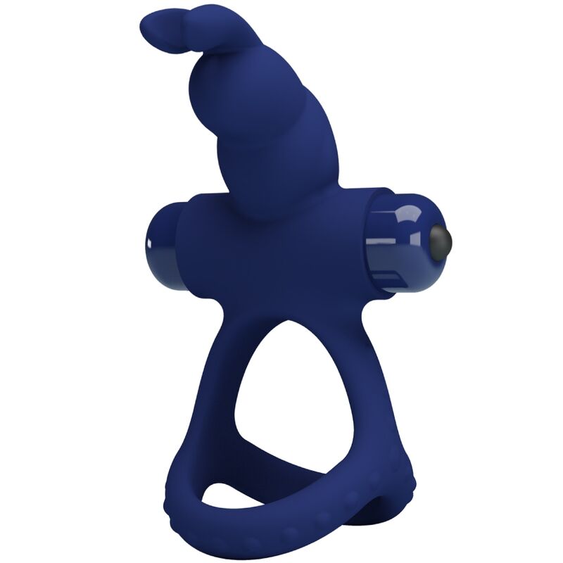 PRETTY LOVE - LUCHITO DOUBLE VIBRATING RING RABBIT BLUE - My naughty haven #