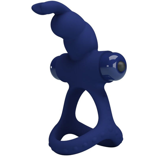PRETTY LOVE - LUCHITO DOUBLE VIBRATING RING RABBIT BLUE - My naughty haven #
