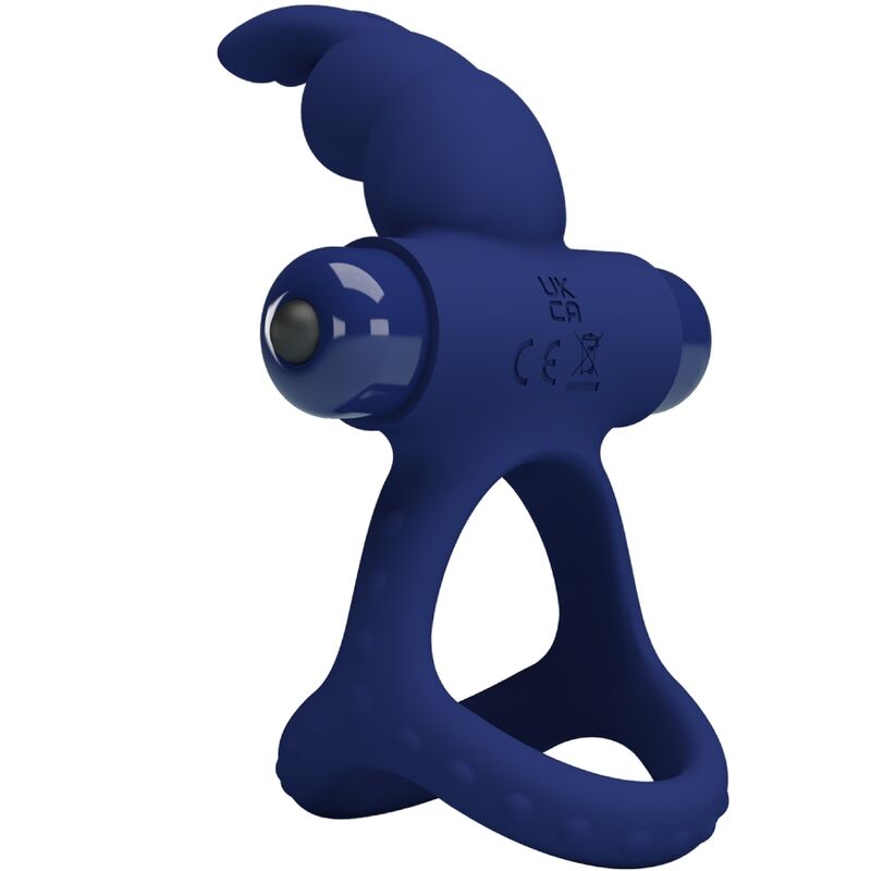 PRETTY LOVE - LUCHITO DOUBLE VIBRATING RING RABBIT BLUE - My naughty haven #