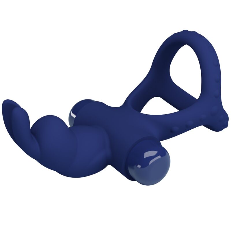 PRETTY LOVE - LUCHITO DOUBLE VIBRATING RING RABBIT BLUE - My naughty haven #