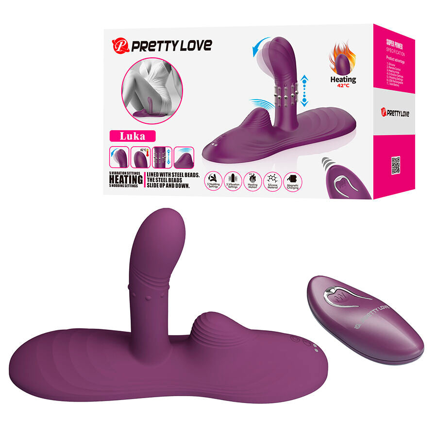 PRETTY LOVE - LUKA SIT-DOWN VIBRATOR WITH HEAT EFFECT AND REMOTE CONTROL - My naughty haven #