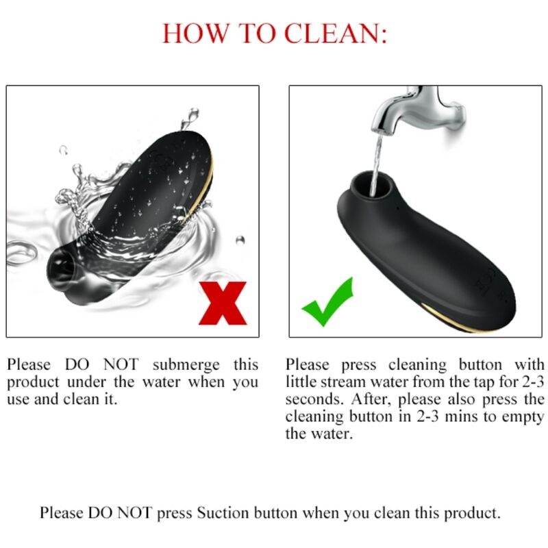 PRETTY LOVE - LUXURY RECHARGEABLE SUCTION MASSAGER BLACK - My naughty haven #