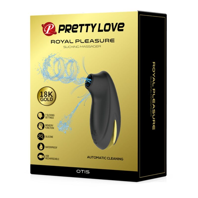PRETTY LOVE - LUXURY RECHARGEABLE SUCTION MASSAGER BLACK - My naughty haven #