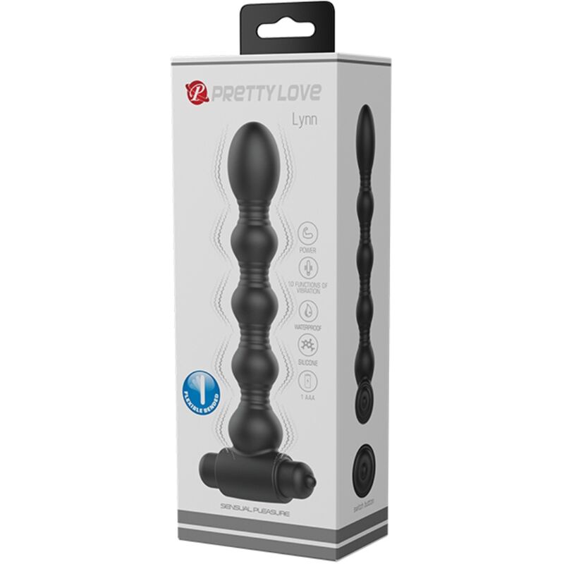PRETTY LOVE - LYNN SILICONE ANAL PLUG 10 VIBRATIONS BLACK - My naughty haven #