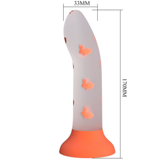 PRETTY LOVE - MAGICAL NIGHTFALL DILDO WITHOUT VIBRATION LUMINOUS ORANGE - My naughty haven #