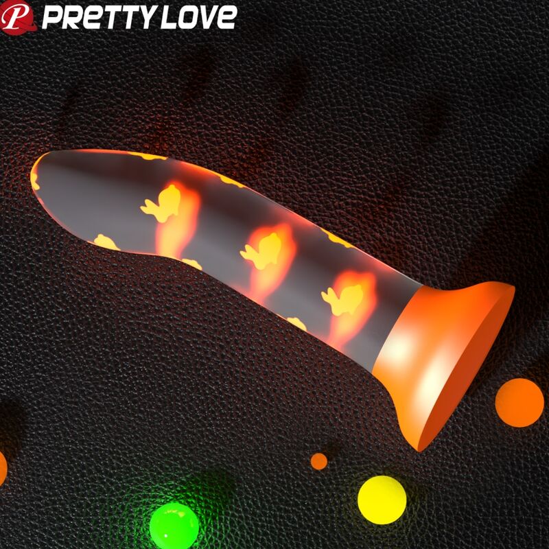 PRETTY LOVE - MAGICAL NIGHTFALL DILDO WITHOUT VIBRATION LUMINOUS ORANGE - My naughty haven #